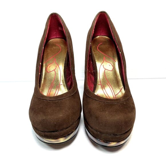 NEW Baby Phat Women's Stiletto Platform Pump Brown & Tortoise Shell Shoes 7.5M - Picture 3 of 13